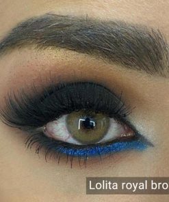 لنز لولیتا رنگ رویال براون عسلی روشن دور دار